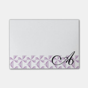 Personalized Initial Purple Pinwheels Post-it Notes