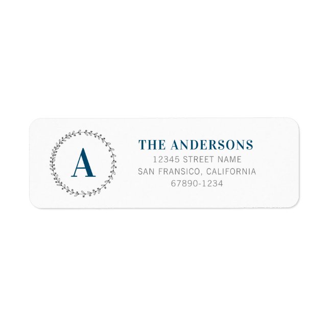Personalized Initial Return Address Labels (Front)