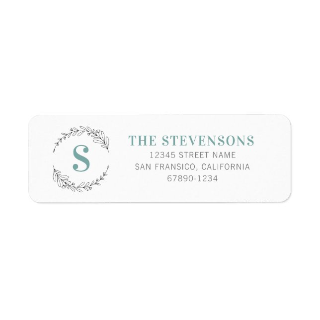 Personalized Initial Return Address Labels (Front)