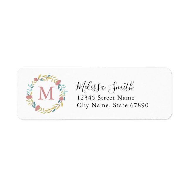 Personalized Initial Return Address Labels (Front)