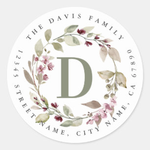 Personalized Initial Round Stickers