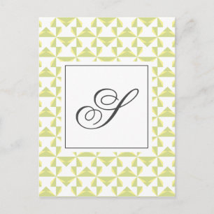 Personalized Initial Sage Pinwheels Postcard