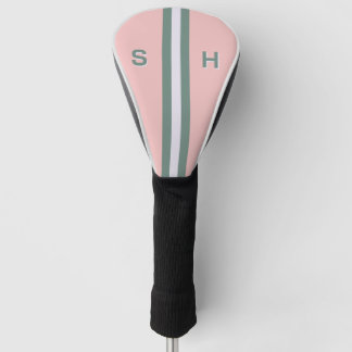 Personalized initial stripe golf head cover
