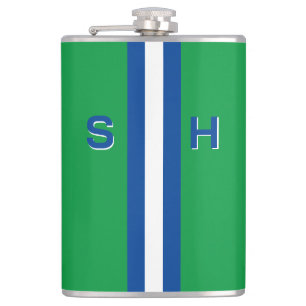 Personalized initial stripe hip flask