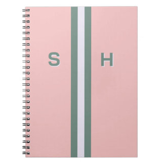 Personalized initial stripe notebook