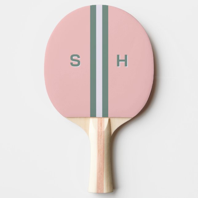 Personalized initial stripe ping pong paddle (Front)