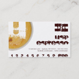 Personalized Initial U Coffee Loyalty Card