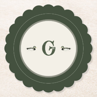 Personalized Initial Vintage Duck Coaster