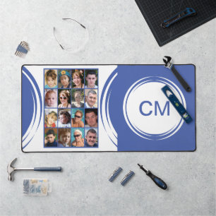 Personalized initials 16 photo purple desk mat