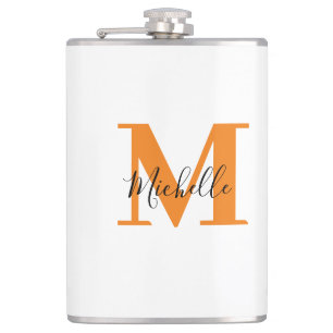 Personalized Initials and Name Monogram Hip Flask