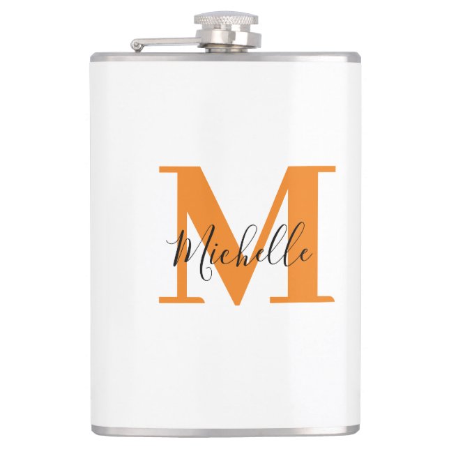 Personalized Initials and Name Monogram Hip Flask (Front)