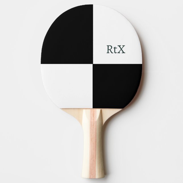 Personalized Initials B&W Design Ping Pong Paddle (Front)