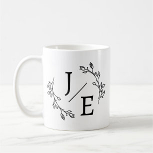 Personalized Initials Botanical Monogram Floral  Coffee Mug