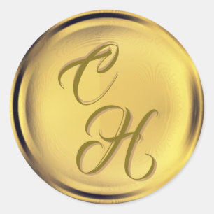 Personalized Initials Gold Faux Wax Seal