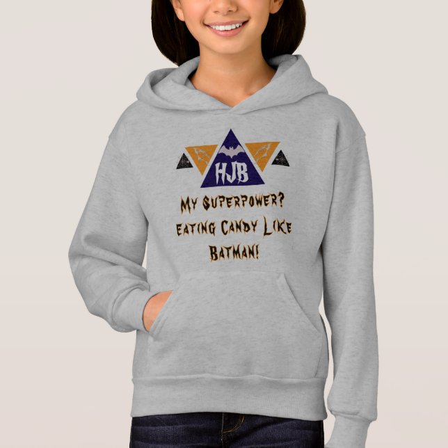 Personalized initials Halloween Bat Man Triangle (Front)