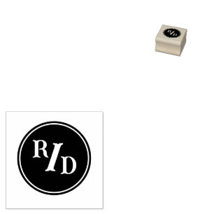 Personalized initials in circle rubber stamp
