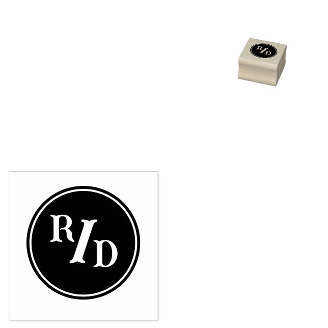 Personalized initials in circle rubber stamp (Stamped)