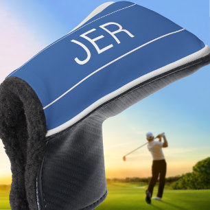 Personalized Initials Monogrammed Blue Protective Golf Head Cover