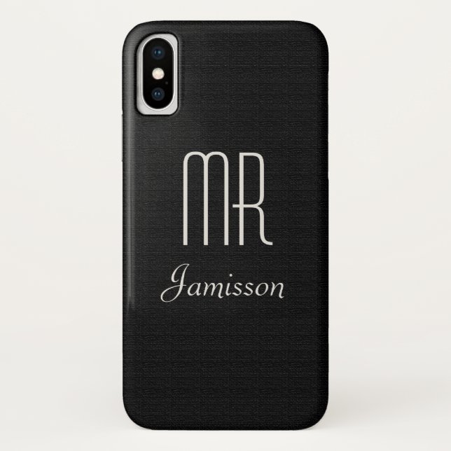 Personalized Initials MR Black HIS Case-Mate iPhone Case (Back)