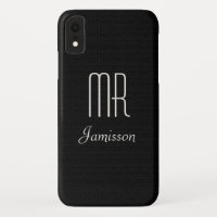 Personalized Initials MR Black HIS