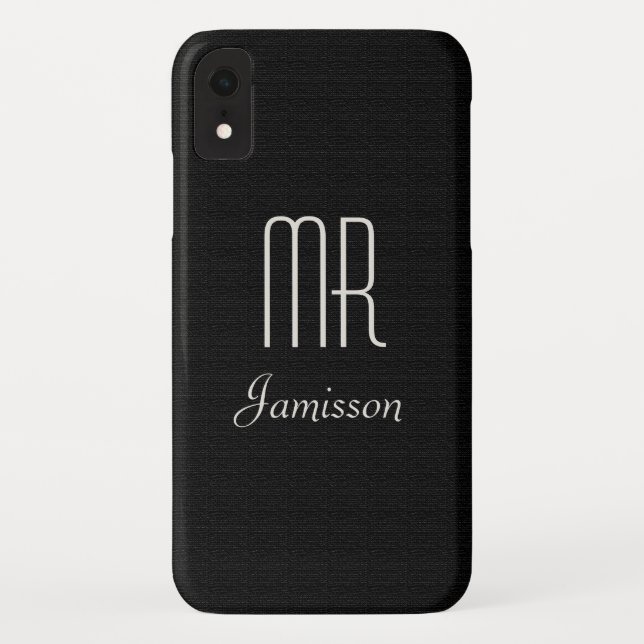Personalized Initials MR Black HIS Case-Mate iPhone Case (Back)