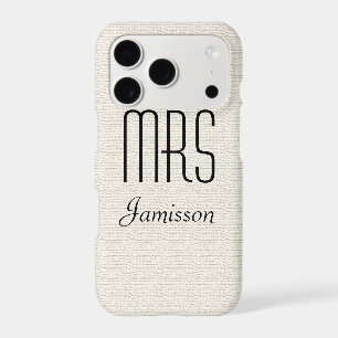 Personalized Initials MRS Rustic Off White