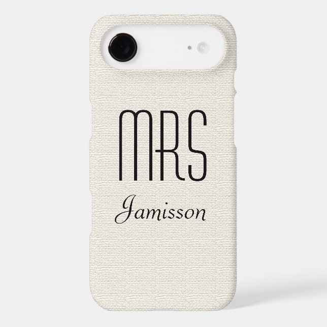 Personalized Initials MRS Rustic Off White Case-Mate iPhone Case (Back)