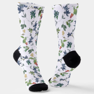 Personalized Initials Multicolor Red Purple Green Socks
