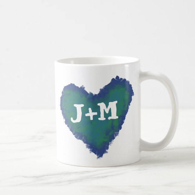 Personalized Initials on a Heart Mug (Right)