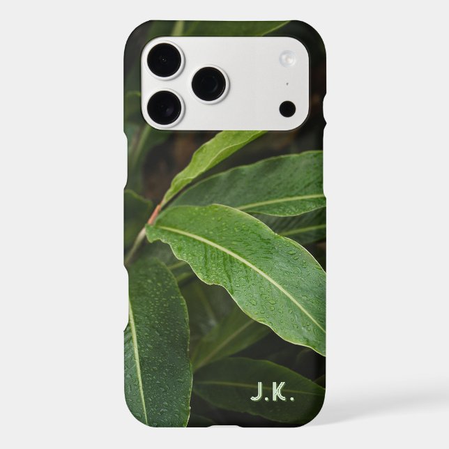 Personalized initials & Rainy leaves (Back)