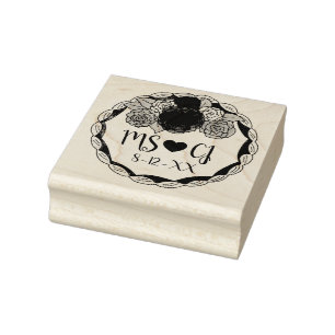 Personalized Initials Wedding Cake Date Stamp