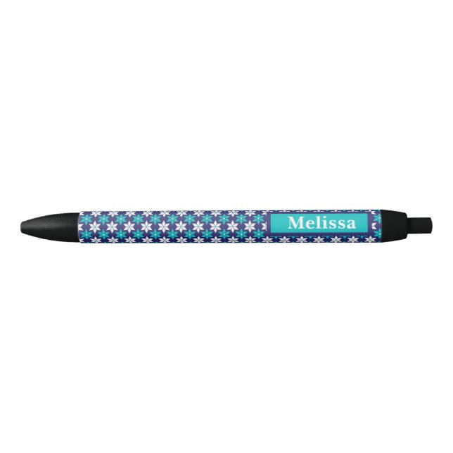 Personalized Ink pen, Geometric design Black Ink Pen (Front)