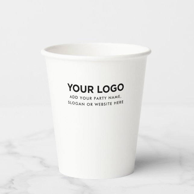 Personalized Inline Logo and Text Paper Cups (Front)