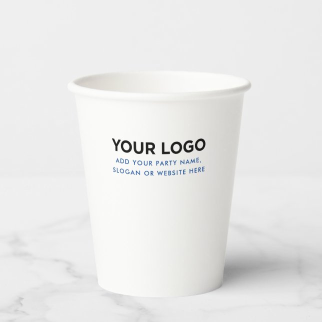 Personalized Inline Logo and Text Paper Cups (Front)
