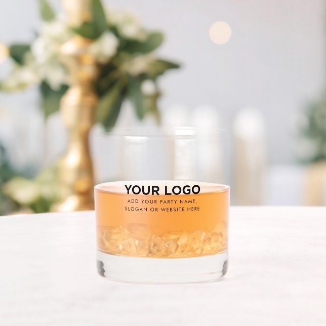 Personalized Inline Logo and Text Simple Glasses (Insitu (Wedding))