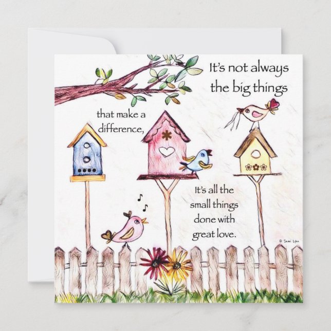 Personalized inspirational birdhouse cards (Front)