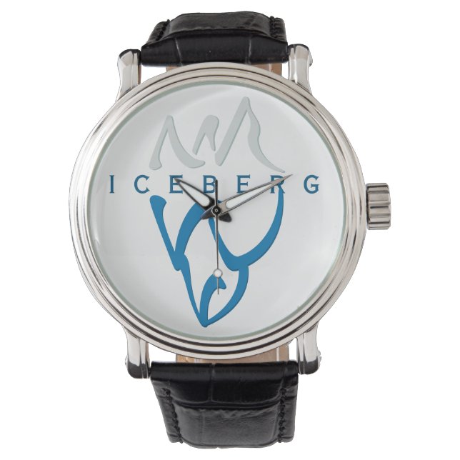 Personalized Inspirational Blue Abstract Iceberg Watch (Front)