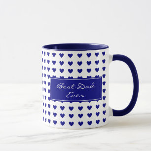 Personalized Inspirational Blue Hearts Pattern Mug
