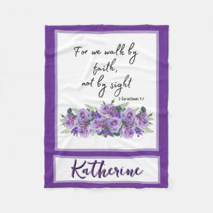 Personalized Inspirational Christian Bible Verse Fleece Blanket