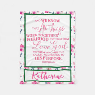 Personalized Inspirational Christian Bible Verse Fleece Blanket