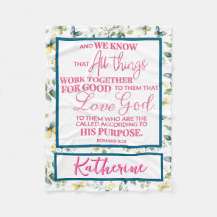 Personalized Inspirational Christian Bible Verse Fleece Blanket
