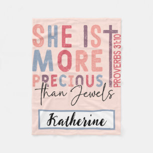 Personalized Inspirational Christian Bible Verse Fleece Blanket