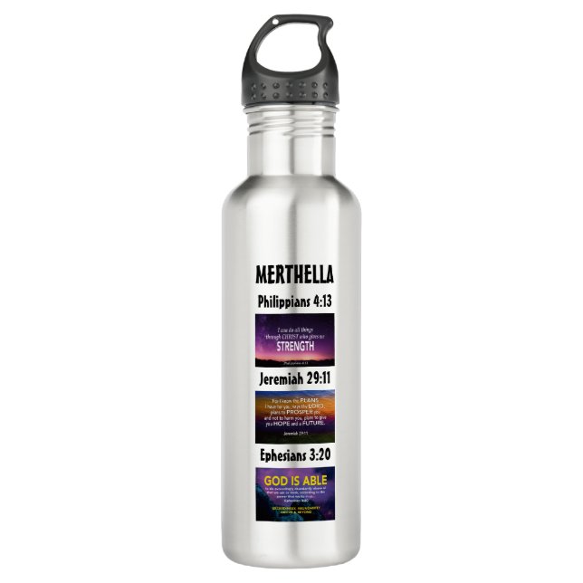 Personalized Inspirational Christian Scripture 710 Ml Water Bottle (Front)