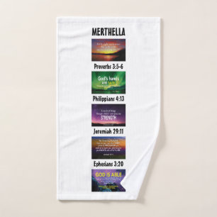 Personalized Inspirational Christian Scripture Hand Towel
