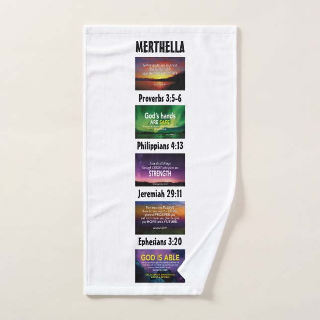Personalized Inspirational Christian Scripture Hand Towel (Hand Towel)