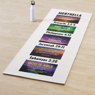 Personalized Inspirational Christian Scripture Yoga Mat