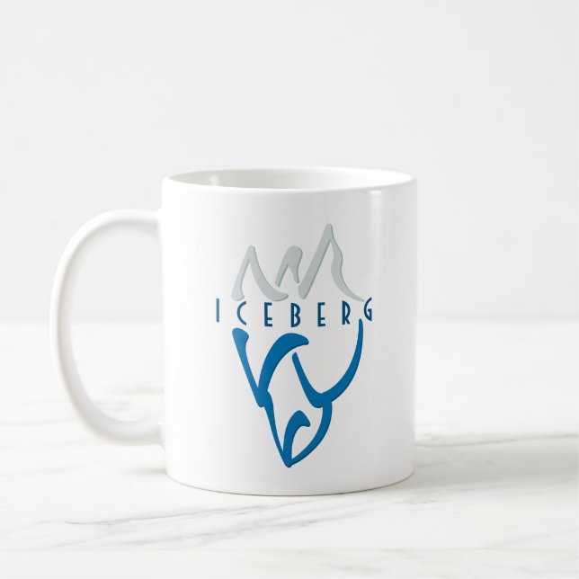 Personalized Inspirational Iceberg Art Blue  Coffee Mug (Left)
