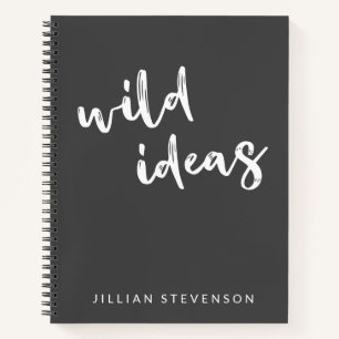 Personalized Inspirational Ideas Black and White Notebook