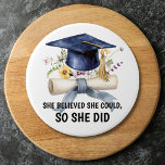 Personalized Inspirational Quote Floral Graduation 3 Inch Round Button<br><div class="desc">Introducing our Personalized Inspirational Quote Floral Graduation button. Featuring a watercolor illustration and an inspirational quote that can be customized with your your own quote. Suitable as a graduation gift for girls and women.</div>