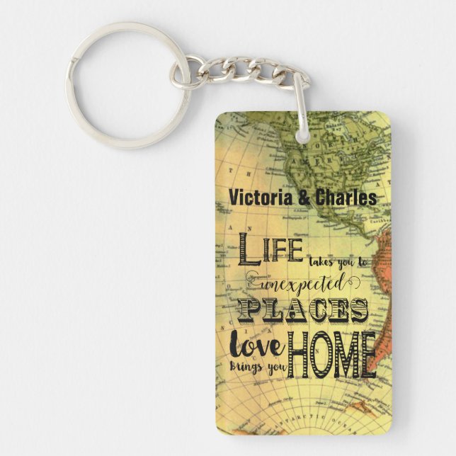 Personalized Inspirational Quote Keychain (Front)